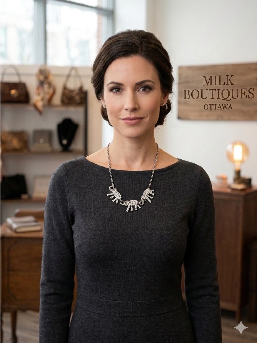 Unique Boutique Find: Rhinestone "Elephant Parade" Statement Necklace EVC